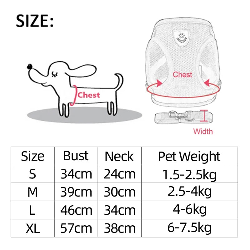 Adjustable Mesh Dog Harness