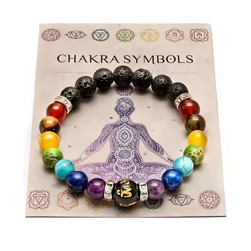 Bracelet - 7 Chakra Natural Crystal Healing Anxiety - 2 Pcs