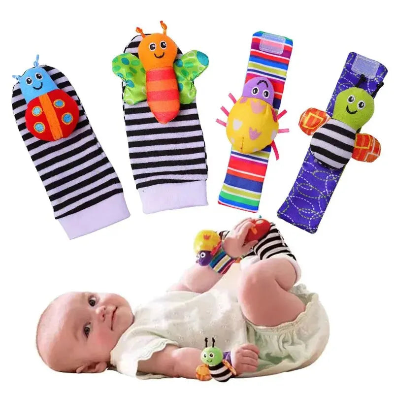 Baby Rattles - Socks/Wrist Strap Toys- Insects