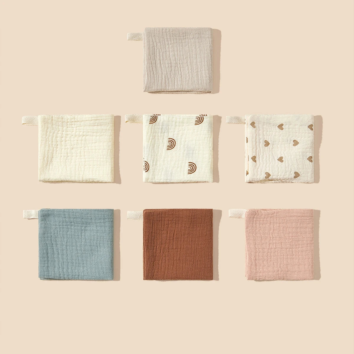 Muslin, Baby Burp Cloth - 5 Pcs (Color Random)