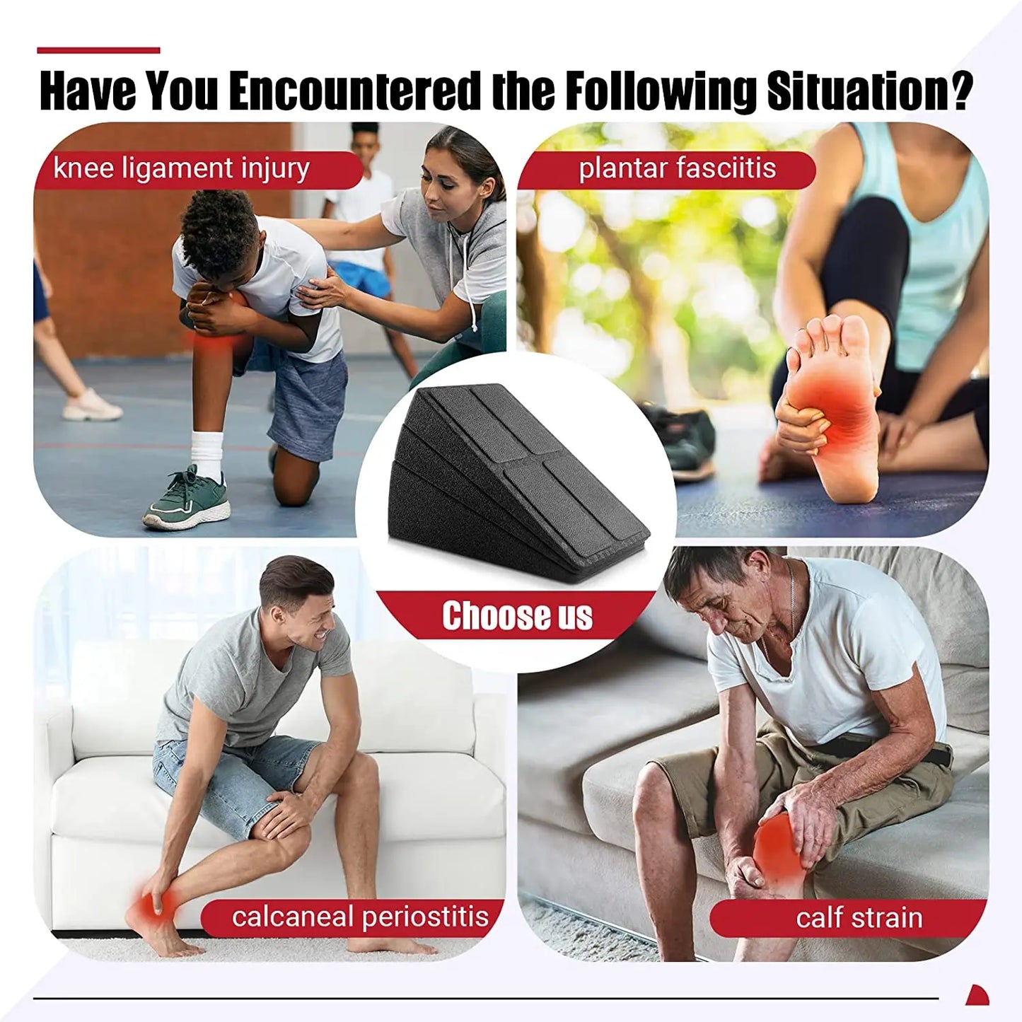 Adjustable Non-Slip Foot Stretcher - Yoga/Squat Brick