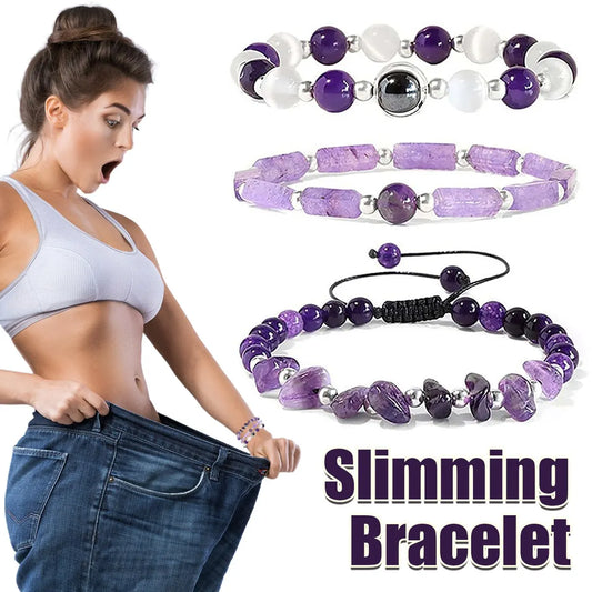 Body-Purifying Amethyst Bracelet for Weight Loss 3pcs/Set