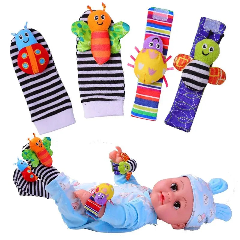 Baby Rattles - Socks/Wrist Strap Toys- Insects