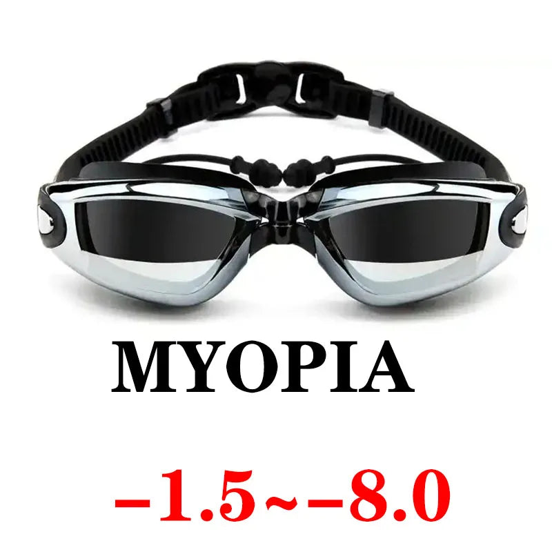 Swimming Goggles Earplug - Anti Fog Myopia Glasses