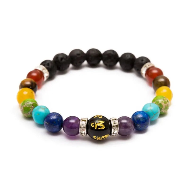 Bracelet - 7 Chakra Natural Crystal Healing Anxiety - 2 Pcs