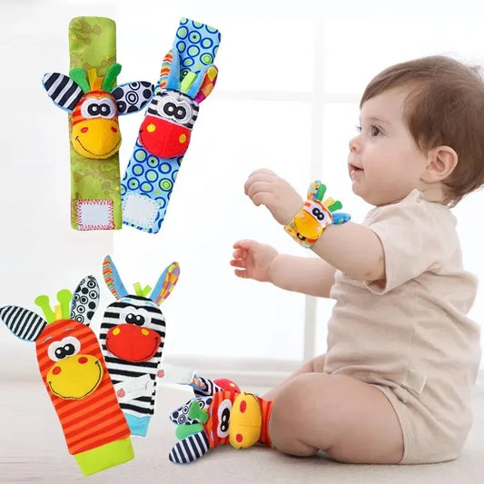 Baby Rattles Toys Socks/Wrist Strap - Animals