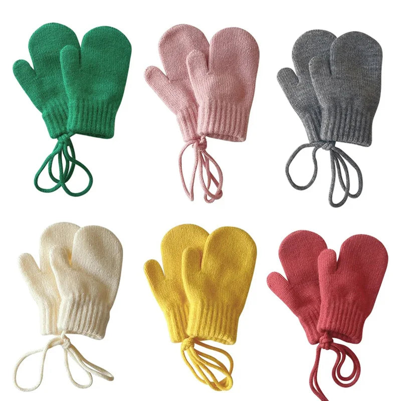 Baby Winter Wool Gloves Candy Color - Infant Gloves 1-4Y