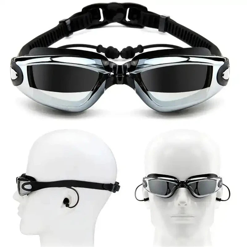 Swimming Goggles Earplug - Anti Fog Myopia Glasses